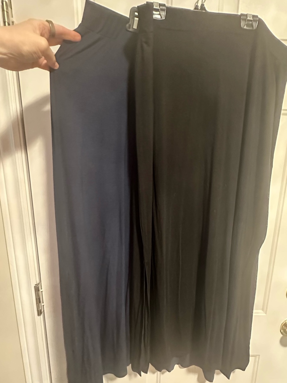Reitmans Black and Navy Stretch Jersey Maxi Skirts Duo